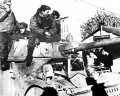 Аргентинская пехота на бронеавтомобиле во время Фолклендской войны. 1982