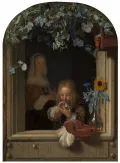 Франс ван Мирис Старший. Мальчик, пускающий мыльные пузыри. 1663