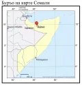 Буръо на карте Сомали