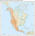 Кордильеры Северной Америки на карте Северной Америки