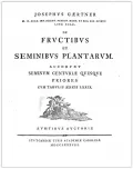 Иосиф Гертнер. De Fructibus et Seminibus Plantarum. Т. 1. Stutgardiae, 1788. Первое издание. Титульный лист