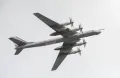 Российский стратегический бомбардировщик-ракетоносец Ту-95МС на репетиции воздушной части парада в честь 77-й годовщины Победы в Великой Отечественной войне. 4 мая 2022