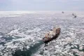 Атомный ледокол «Арктика» во главе каравана судов в Восточно-Сибирском море (Россия)