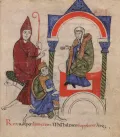 Император Генрих IV в Каноссе перед папой Григорием VII и Матильдой Тосканской