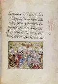 Фолио с миниатюрой из рукописи сборника макам аль-Харири. Мамлюкский султанат