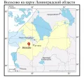 Волосово на карте Ленинградской области