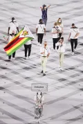 Сборная Зимбабве на церемонии открытия Игр XXXII Олимпиады в Токио. 2021