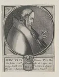 Портрет папы Римского Сергия IV. Гравюра Нового времени