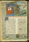 Переговоры между королём Англии Эдуардом III и королём Франции Филиппом VI и осада Бреста. Миниатюра из Хроник Фруассара. 1472