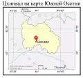 Цхинвал на карте Южной Осетии