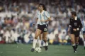 Нападающий сборной Аргентины Марио Кемпес во время матча чемпионата мира по футболу. Буэнос-Айрес. 1978