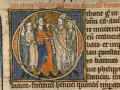 Оттон IV и папа Иннокентий III. Миниатюра из рукописи Винсента из Бове «Зерцало историческое» («Speculum historiale»). 1294–1310