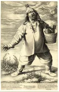 Вилламена Франческо. Джаминьано Кальдоростаро, продавец жареных каштанов, плачет, держа в руке бочонок. 1597–1601