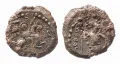 Вислая актовая печать князя Мстислава Мстиславича, свинец. 1210–1215; 1216–1218