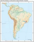 Река Риу-Гранди и её бассейн на карте Южной Америки