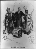Уильям Аллен Роджерс. Карикатура на Теодора Рузвельта в роли посредника по организации мирных переговоров между Российской империей и Японией. 1905