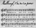 Мелодия песни «Мальбрук в поход собрался» из сборника «Старые песни Франции»