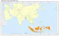 Индонезия на карте зарубежной Азии