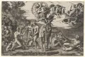 Маркантонио Раймонди. Суд Париса. Гравюра по рисунку Рафаэля. Ок. 1510–1520