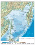 Физическая карта Охотского моря