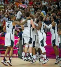 Сборная США по баскетболу празднует победу в финальном матче Игр XXX Олимпиады. 2012