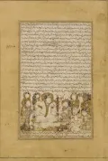 Провозглашение Абу-ль-Аббаса халифом. Миниатюра из рукописи Абу Али Балами «Тарих-наме» («Книга истории»). Начало 14 в.
