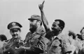 Менгисту Хайле Мариам (справа) с Фиделем Кастро (в центре) и Раулем Кастро (слева) во время официального визита в Гавану (Куба). 1978
