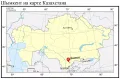 Шымкент на карте Казахстана