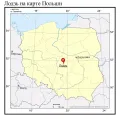 Лодзь на карте Польши