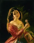 Михаил Скотти. Итальянка с розаном в руке. 1842