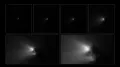 Серия снимков ядра кометы Галлея, полученная космическим аппаратом «Джотто» при сближении с кометой 13–14 марта 1986