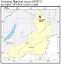 Урочище Чарские пески (ООПТ) на карте Забайкальского края