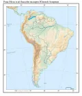 Река Мета и её бассейн на карте Южной Америки