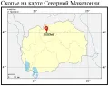 Скопье на карте Северной Македонии