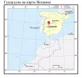 Гуадалупе на карте Испании