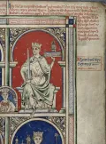 Король Англии Ричард I Львиное Сердце. Миниатюра из Большой хроники Матвея Парижского. Ок. 1250–1259