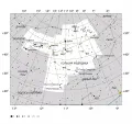 Созвездие Большая Медведица на современной карте звёздного неба