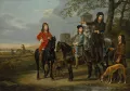Алберт Кёйп. Конный портрет Корнелиса и Михила Помпе ван Мердерворт в сопровождении наставника и кучера. Ок. 1652–1653