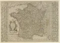 Карта Франции, составленная в соответствии с новыми границами, установленными мирным договором 30 мая 1814