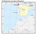 Ла-Корунья на карте Испании