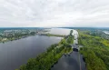 Угличское водохранилище на реке Волга (Ярославская область, Россия)