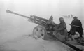 Советские артиллеристы 8-й гвардейской армии ведут бой с противником. Март 1944