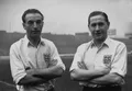 Стэнли Мэтьюз и Стэн Мортенсен во время тренировки. Стадион «Стэмфорд Бридж», Лондон. 1953