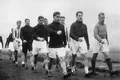Национальная сборная Австрии по футболу во время тренировки. Стадион «Стэмфорд Бридж», Лондон. 1932